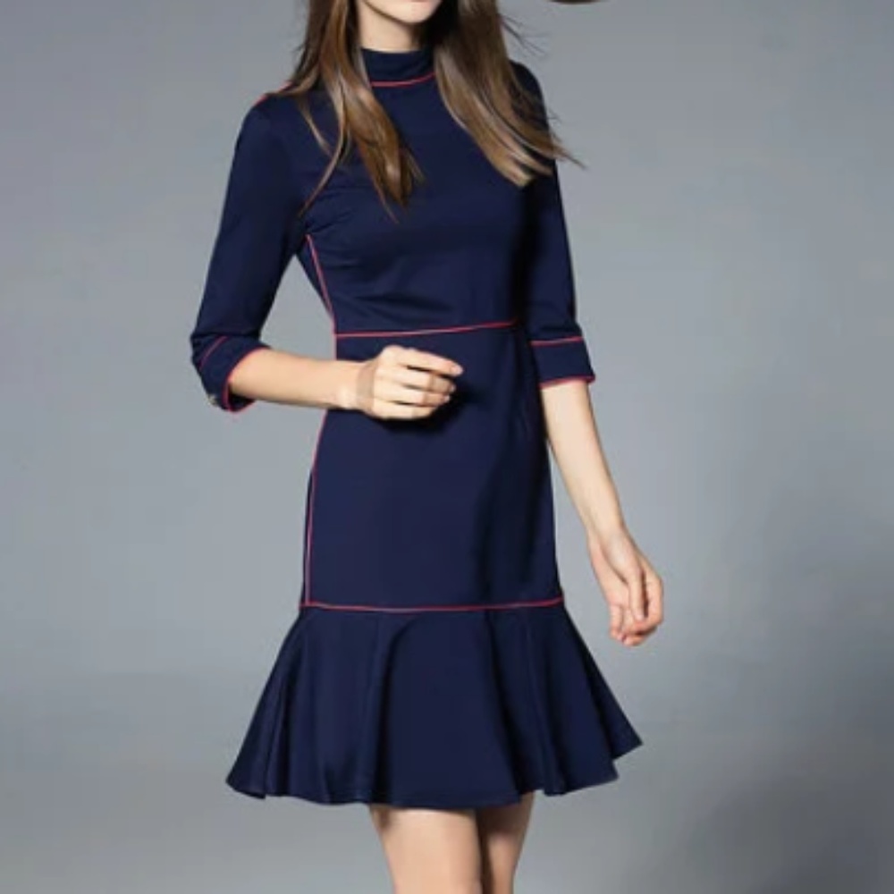 HP Flounce Elegant Cotton-blend Ruffled Mini dress - Picture 2 of 6